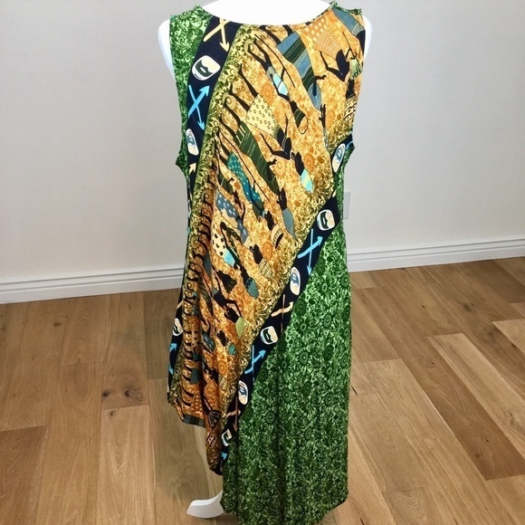 Vintage African Art Print Handkerchief Dress - Picture 6 of 10